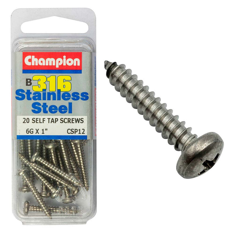 Champion 316/A4 S/Tap Set Screw - Pan 6G x 1 (B) Default Title