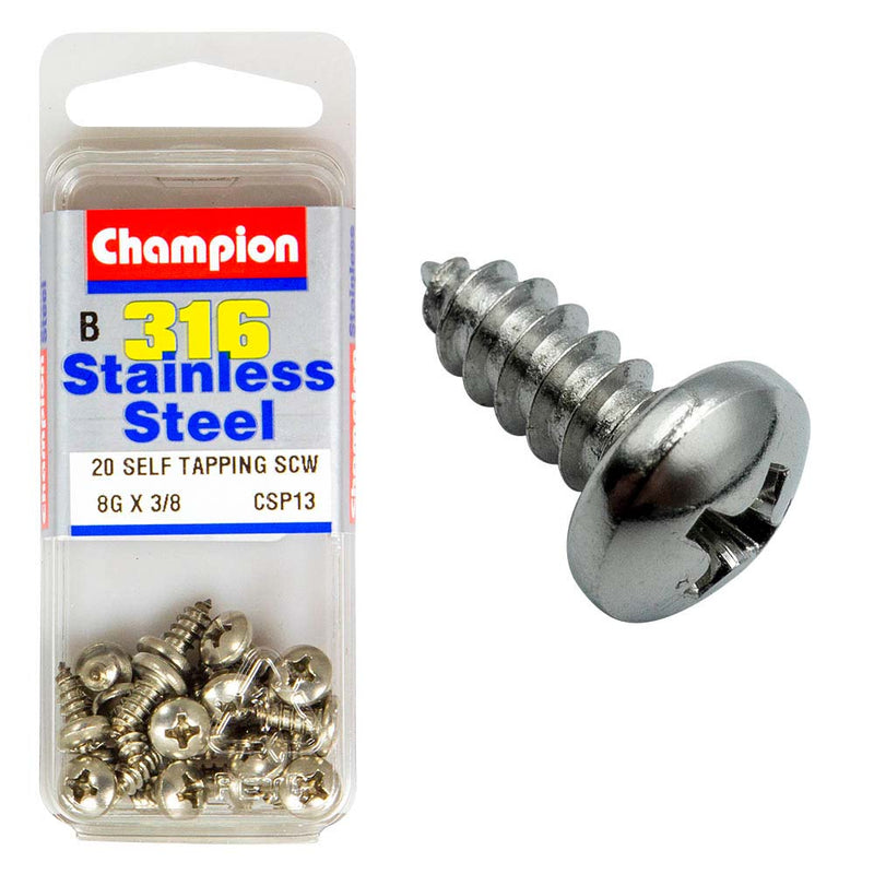 Champion 316/A4 S/Tap Set Screw - Pan 8G x 3/8in (B) Default Title