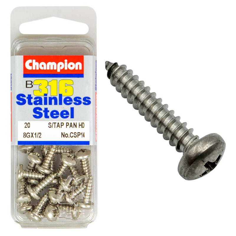 Champion 316/A4 S/Tap Set Screw - Pan 8G x 1/2in (B) Default Title