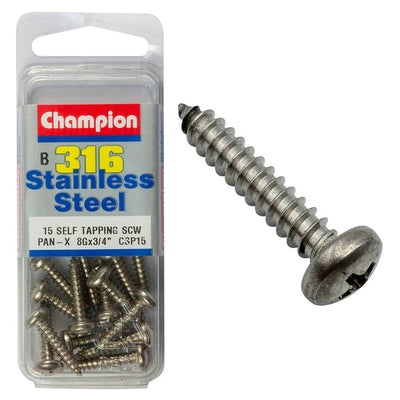 Champion 316/A4 S/Tap Set Screw - Pan 8G x 3/4in (B) Default Title