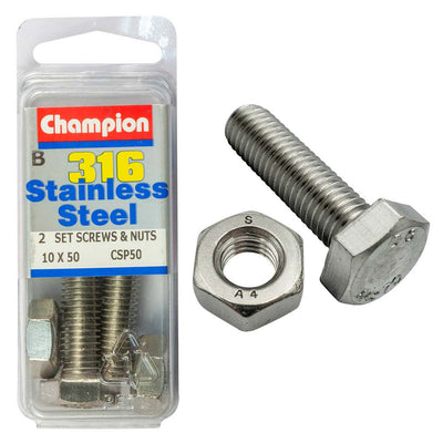 Champion Set Screw & Nut 10 x 50 (B) Default Title