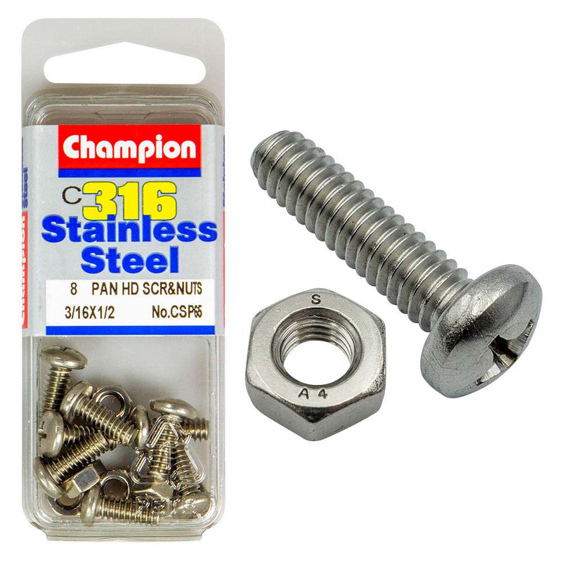 Champion 3/16in x 1/2in UNC Pan HD Set Screw 316/A4 (C) Default Title