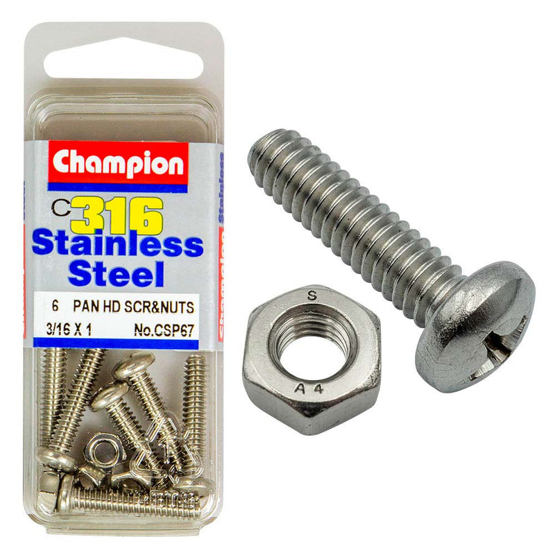 Champion 3/16in x 1in UNC Pan HD Set Screw 316/A4 (C) Default Title