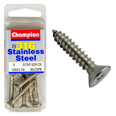 Champion 10G x 1-1/4in S/Tapp Set Screw - CSK 316/A4 (C) Default Title