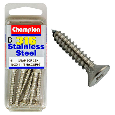 Champion 10G x 1-1/2in S/Tapp Set Screw - CSK 316/A4 (C) Default Title