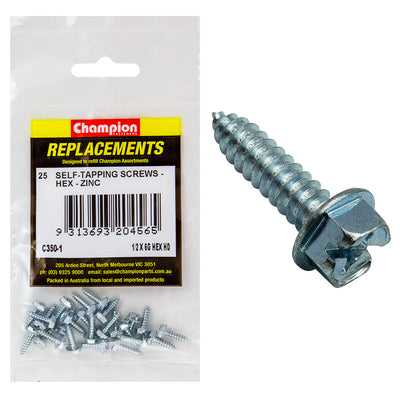 10G X 3/8IN S/TAPPING SCREW HEX HEAD PHILLIPS Default Title