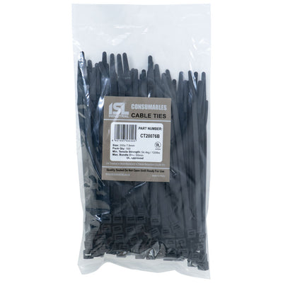 ISL 200 x 7.6mm UV Nylon Cable Tie - Blk. - 100pk Default Title