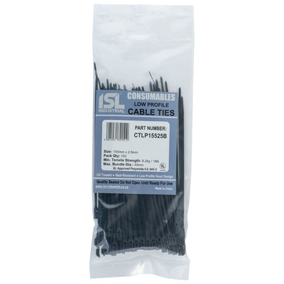 ISL 155x2.5mm Low Profile Cable Tie - UV Blk - 100pk Default Title