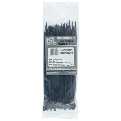 ISL 205x2.5mm Low Profile Cable Tie - UV Blk - 100pk Default Title