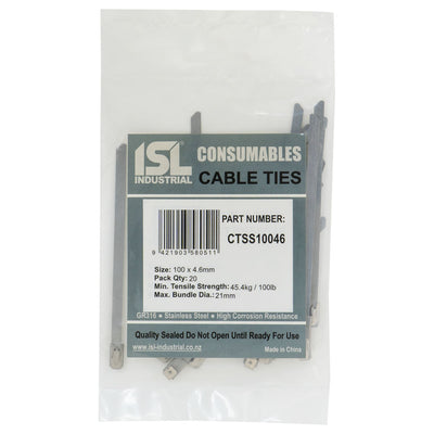 ISL 100 x 4.6mm 316 Stainless Cable Tie - 20pk Default Title