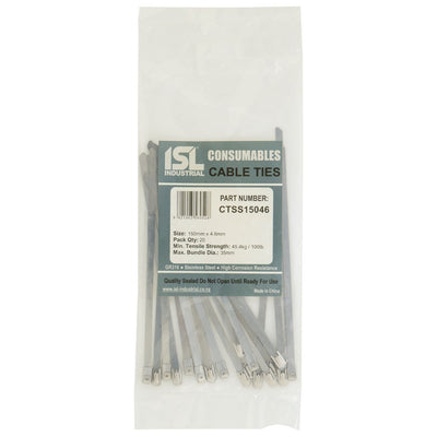 ISL 150 x 4.6mm 316 Stainless Cable Tie - 20pk Default Title