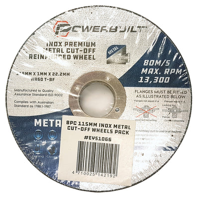 8pc 115mm x 1mm Inox Cut Off Wheel Pack Default Title
