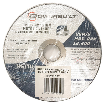 8pc 125mm x 1mm Inox Cut Off Wheel Pack Default Title