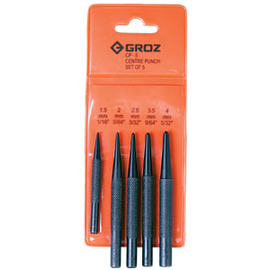 Groz 5pc Centre Punch Set (1.5mm To 4.0mm) Default Title