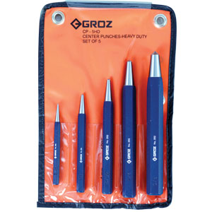 Groz 5pc H/Duty Centre Punch Set (2.0mm To 10.0mm) Default Title