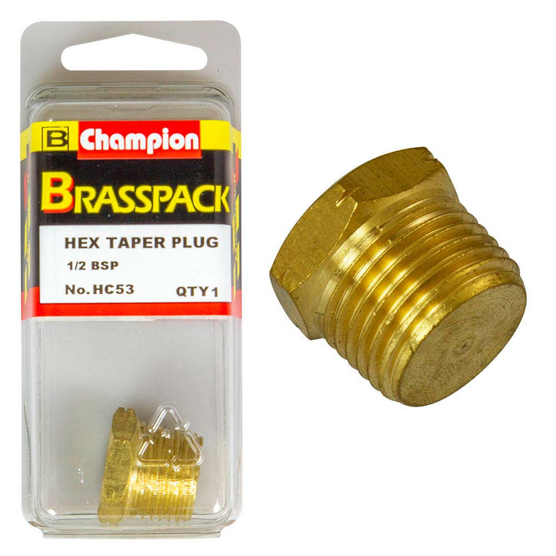 Champion Brass 1/2in BSP Hex Taper Plug Default Title