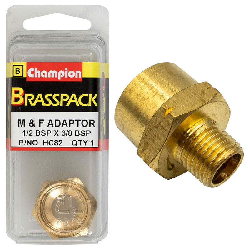 Champion Brass 1/2in x 3/8in BSP F/M Adaptor Default Title