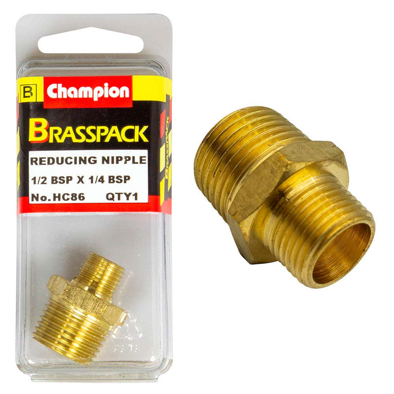 Champion Brass 1/2in x 1/4in BSP Reducing Nipple Default Title