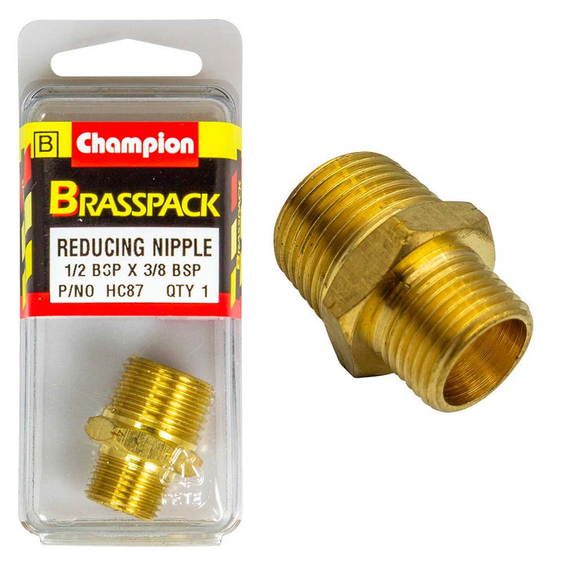 Champion Brass 1/2in x 3/8in BSP Reducing Nipple Default Title