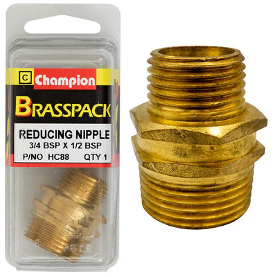 Champion Brass 3/4in x 1/2in BSP Reducing Nipple Default Title