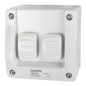 15A Weatherproof 2 Gang Surface Switch IP66** Default Title