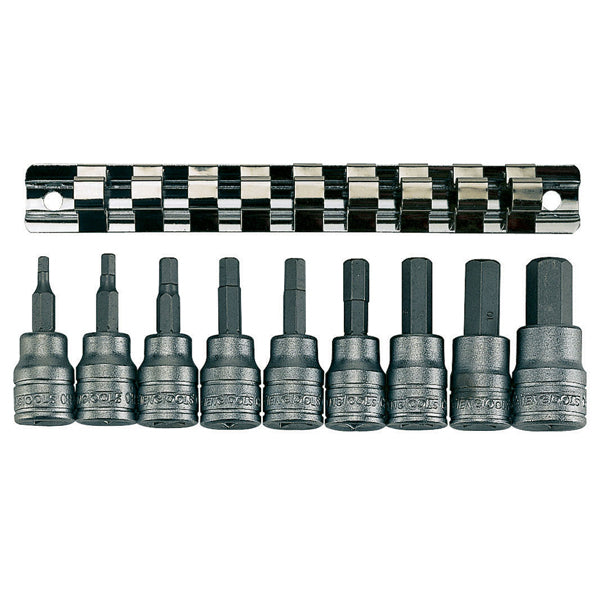 Teng 9pc 3/8in Dr. Metric Hex Bit Skt Set 3-12mm Default Title