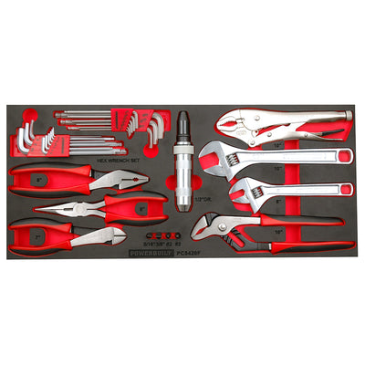 31pc Plier, Hex Key and Adjustable Wrench Tray Default Title