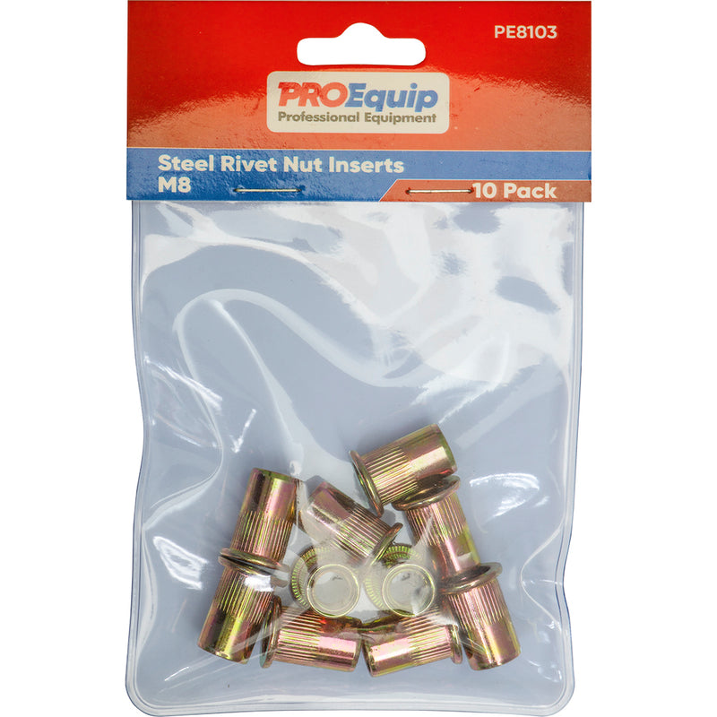 ProEquip M8 Steel Rivet Nut Inserts - 10pk Default Title