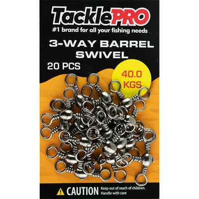 TacklePro 3 Way Barrel Swivel 40.0kg - 20pc Default Title