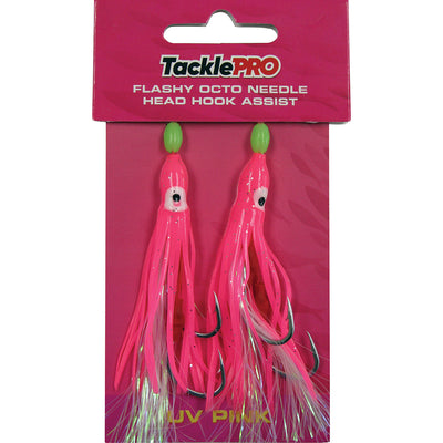 TacklePRO Flashy Octopus Assist Hook - UV Pink-2pc Default Title