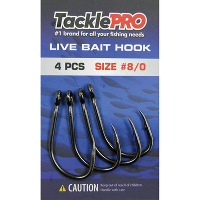 TacklePro Live Bait Hook #8/0 - 4pc Default Title