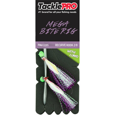 TacklePro Mega Bite Rig Purple & Lumo - 2/0 Recurve Hook Default Title