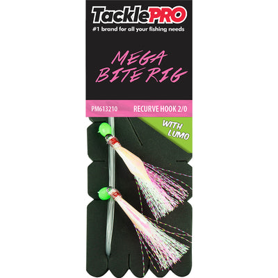 TacklePro Mega Bite Rig Pink & Lumo - 2/0 Recurve Hook Default Title