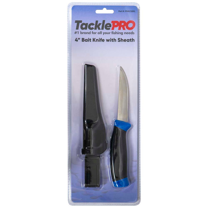 TacklePro 4" Bait Knife with Sheath - Blister Pack Default Title