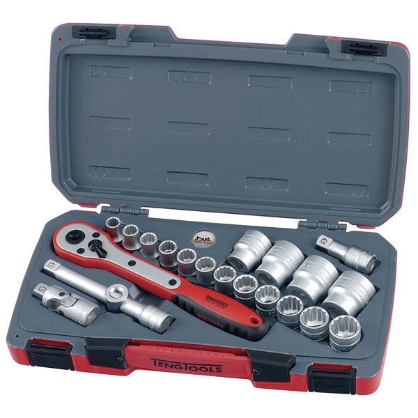 21PC 1/2IN DRIVE 12-POINT SOCKET SET (METRIC) Default Title