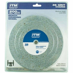 ITM Grinding Wheel Aluminium Oxide 200 x 25mm 36 Grit Coarse