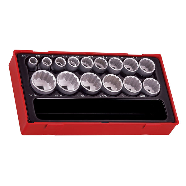 15PC 1/2IN DR. 12-PNT AF SOCKET SET 3/8-1-1/4IN Default Title