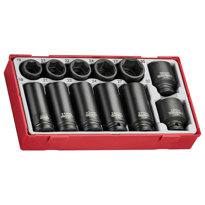 Teng 12pc 1/2in Dr. Impact Socket Set - TC-Tray Default Title