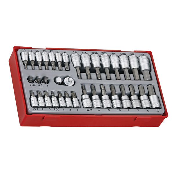 35PC 1/4 & 3/8IN DR. BITS SOCKET SET Default Title