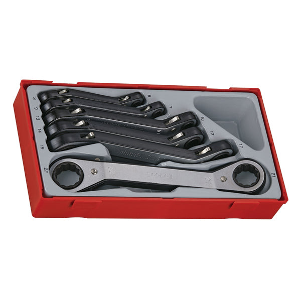 6PC DBL RING RATCHET OFFSET SPANNER SET 6-22MM Default Title