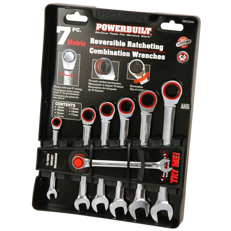 7pc Metric Reversible Gear Spanner Set - 8mm to 17mm