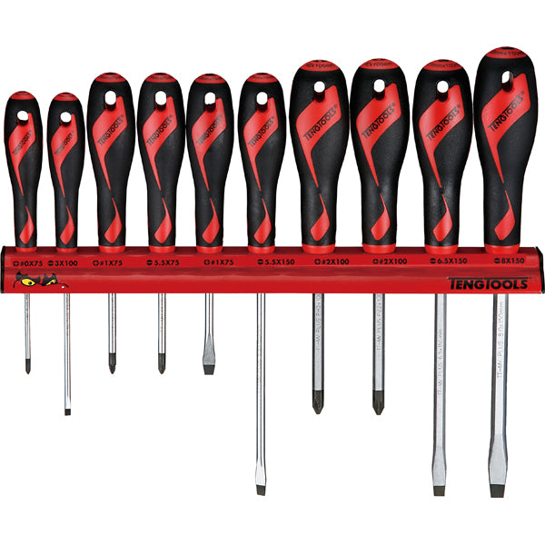 Teng 10pc MD Screwdriver Set w/ Wall Rack Default Title