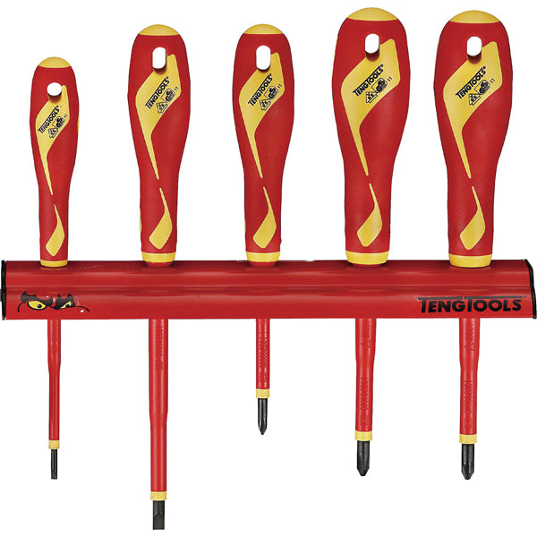 Teng 5pc 1000V VDE Screwdriver Set w/ Wall Rack Default Title