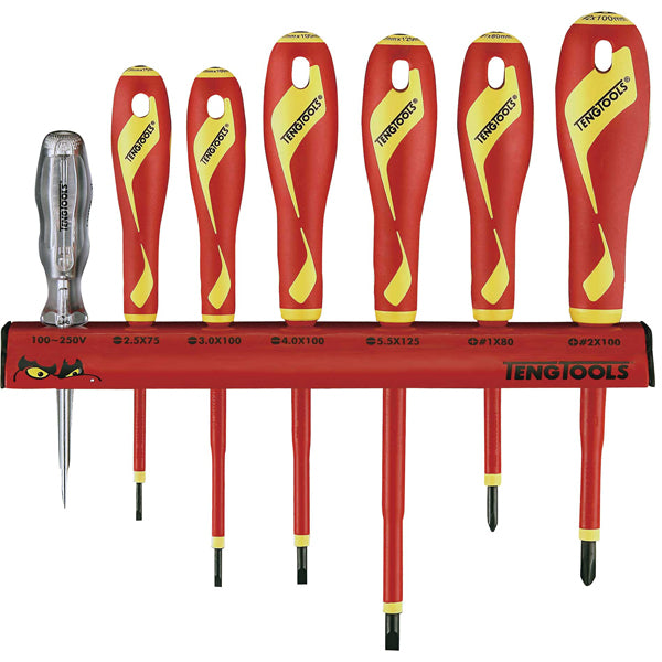 Teng 7pc 1000V VDE Screwdriver Set w/ Wall Rack Default Title