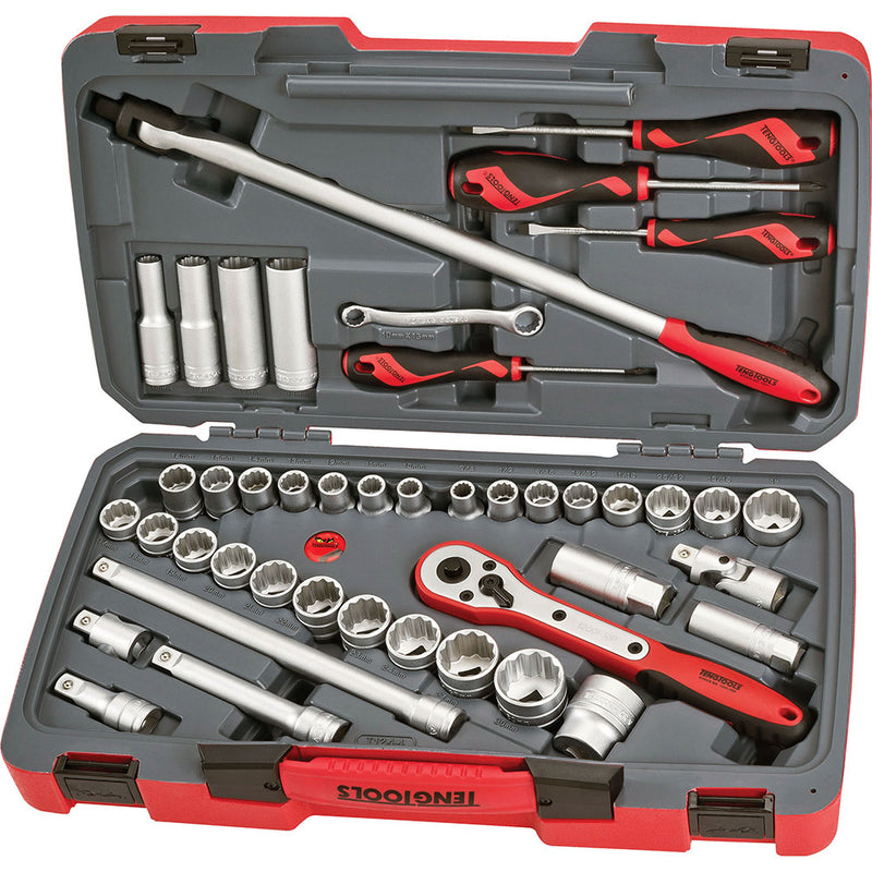 Teng 44pc 1/2in Dr. Metric & AF Socket Set