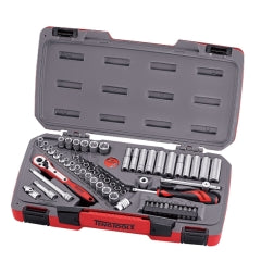 Teng 60pc 1/4in Dr. Metric/AF Reg/Deep Socket Set