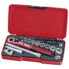 Teng 34pc 3/8in Dr. Metric Reg. Socket Set