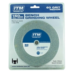 ITM Grinding Wheel Aluminium Oxide 150 x 25mm 60 Grit Medium