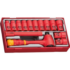 Teng 14pc 1000V VDE 3/8in Dr. Insulated Socket Set - TC-Tray